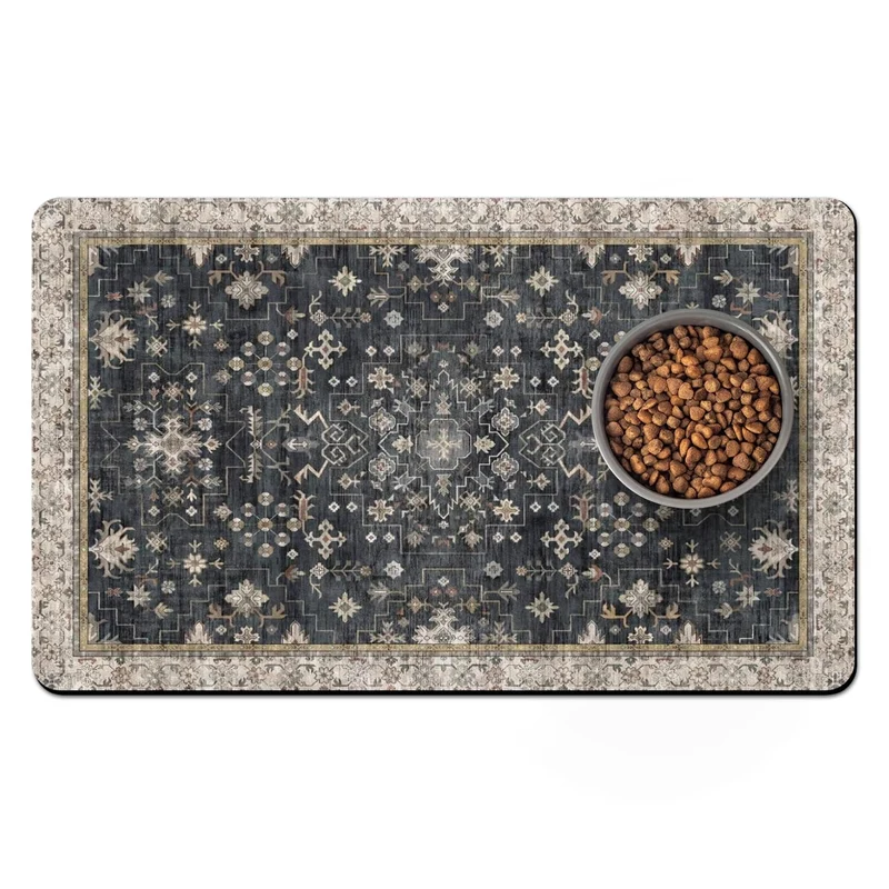 Usnfhcaw Tapis Alimentaire pour Chiens et Chats — Absorbant, Anti-glissement et Nettoyage Facile