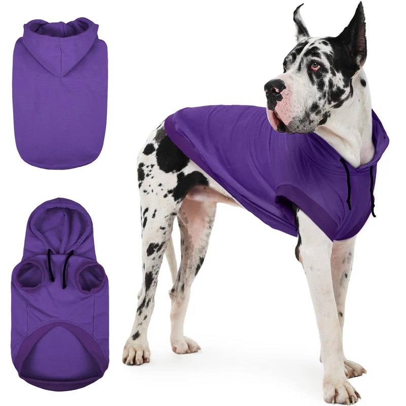 IECOii Hoodie Chien Grand 4XL – Pull à Capuche Sans Doublure (Bleu/Gris)