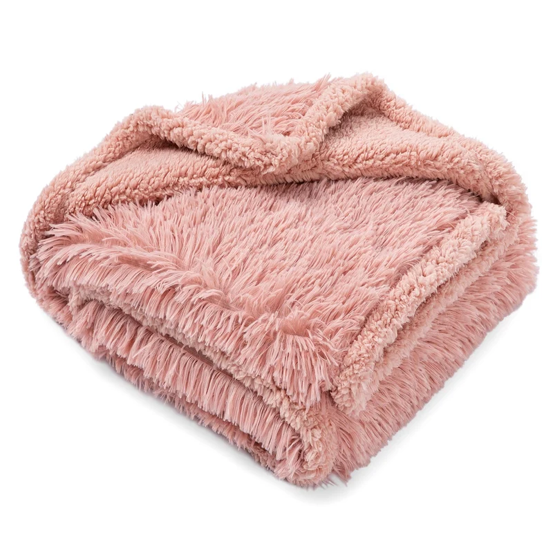 Wowchine Couverture pour chien Rose Imperméable XL 85x57 – Longue fourrure synthétique