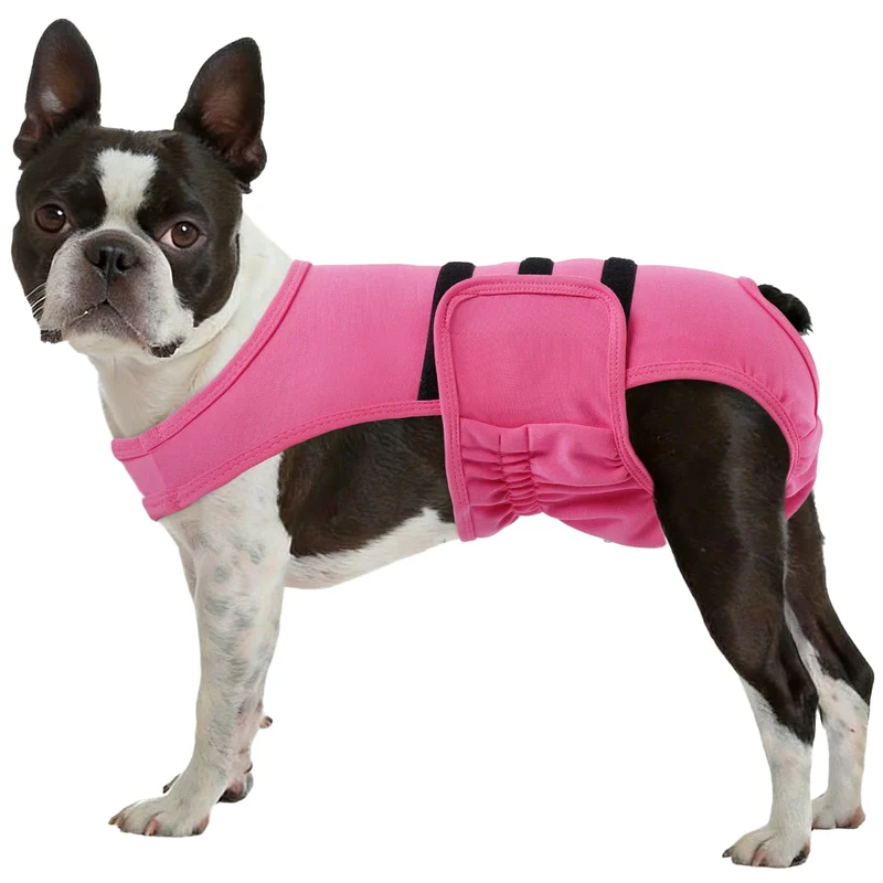 LeLePet Couches réutilisables pour chiennes en chaleur – Ajustables, confortables, rose