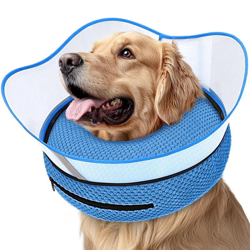 Supet Cône Donut Gonflable pour Chiens – Récupération Après Chirurgie et Protection des Plaies