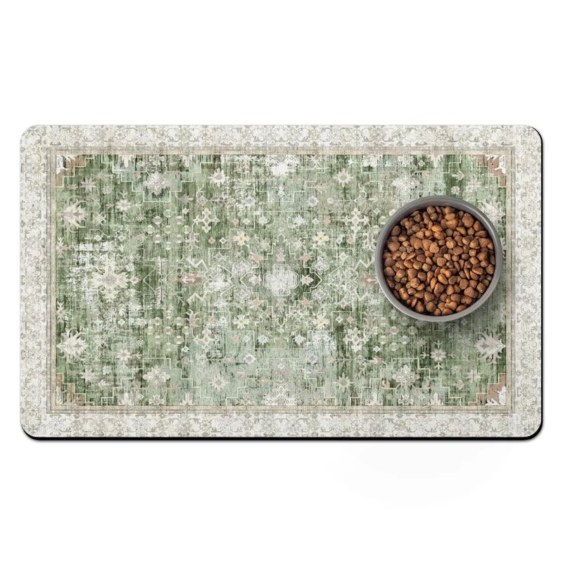 Tapis Alimentaire pour Animaux Usnfhcaw – Absorbant, Séchage rapide et Anti-Dérapant