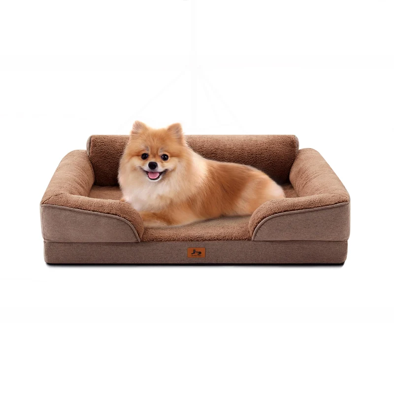 Warmrest – Lits orthopédiques pour chiens de taille moyenne | Canapé chien imperméable 28 po, brun