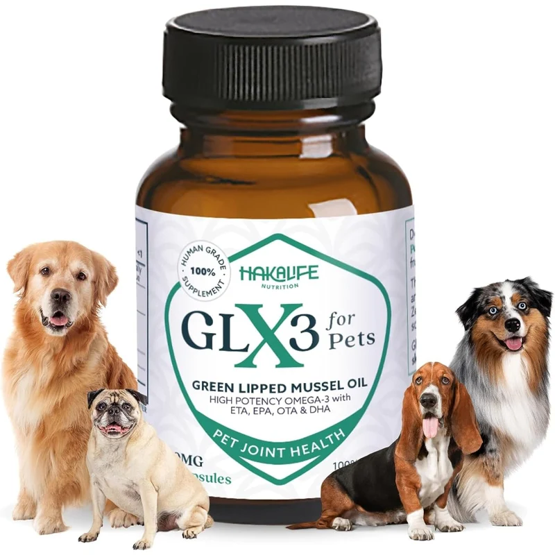 HAKA Life Nutrition GLX3 – Huile Coquilles Vertes pour Chiens | 60 Gélules