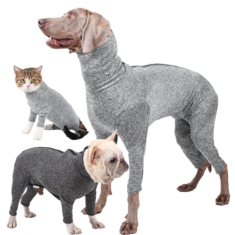 BabyFoxy – Combinaison de récupération pour chiens gris foncé taille L – Protection post-opératoire sans cône
