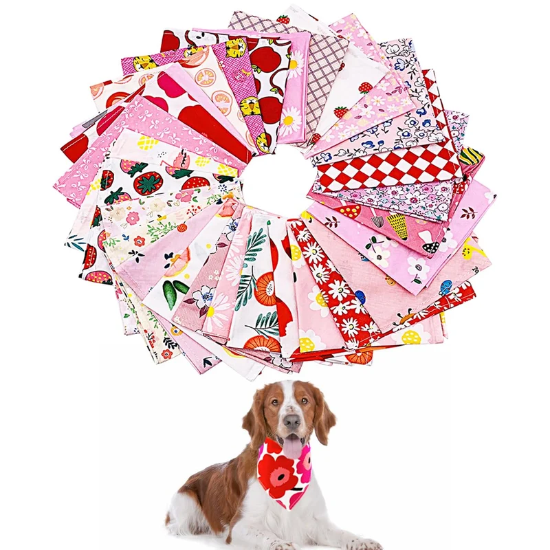 PET SHOW 50 Bandanas en Coton pour Petits et Moyens – Foulards Lavables pour Chiens et Chats (En Lot)
