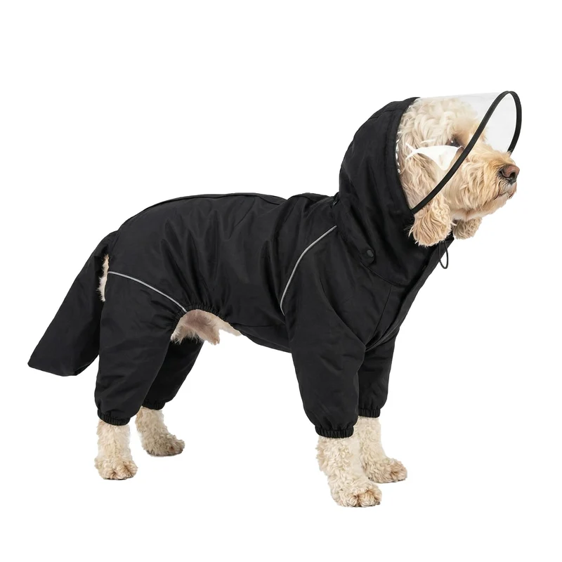 TOBOSS Manteau pluie pour chien – protection 360°, capuche détachable, bandes réfléchissantes