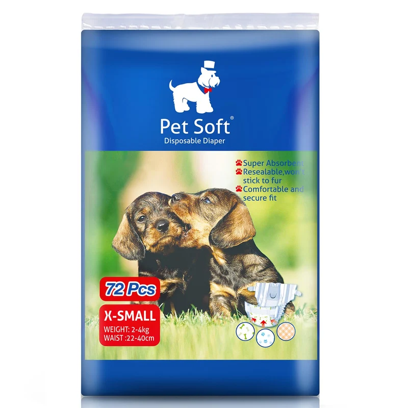 Pet Soft – Couches jetables Femelle XSmall pour chiens et chats (72 pièces)