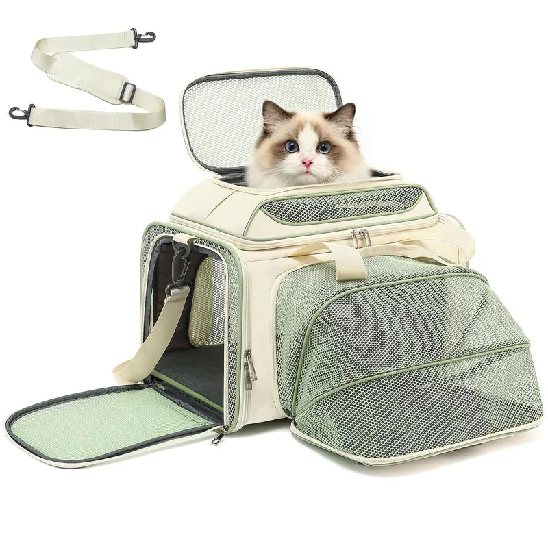 PLJVOYK Sac de transport petit animal 18×11×11 – Conforme cabine, toit et côtés extensibles