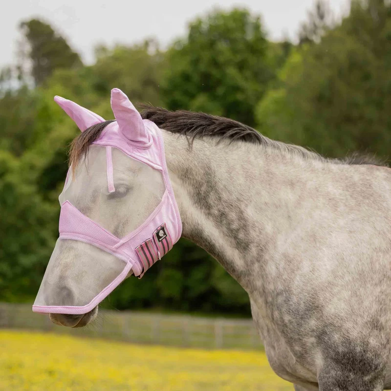 Equinavia Algard Masque Mouche Mesh Long Nez – Rose Doux – Poney