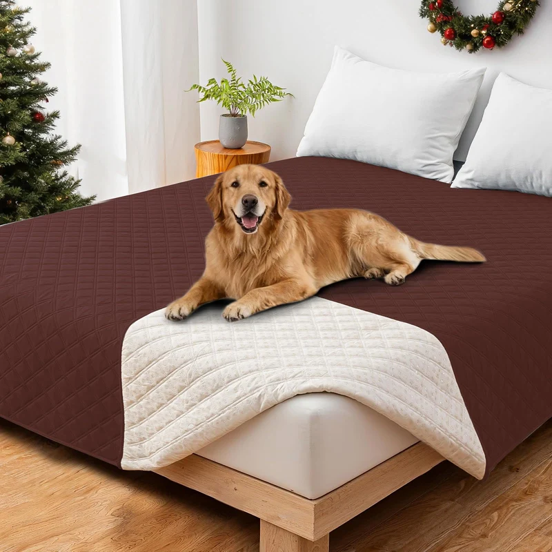CYCMACO Housse de canapé étanche pour animaux — Protège-meubles 82x82 pouces, Café