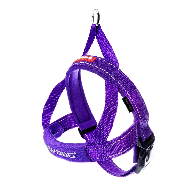 Harnais EzyDog Quick Fit sans tir – Ajustable, Réfléchissant et Doux (Grand, Violet)