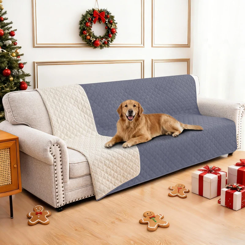 CYCMACO Housse Imperméable Canapé Animaux – Couverture Chien/Chat 68x82 pouces Gris Bleu