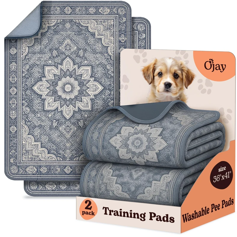 O'JAY Tapis absorbants lavables pour chiens (2 pièces) – Étanches, anti-fuite et antidérapants