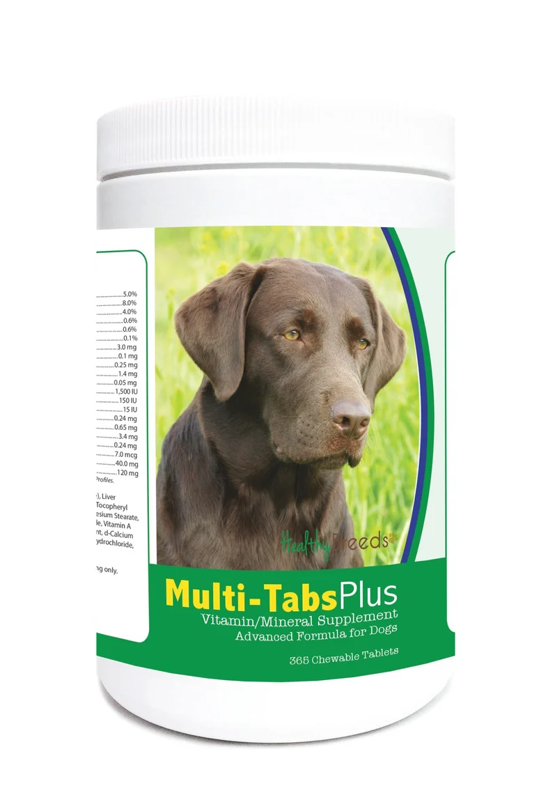 Healthy Breeds Labrador Retriever Multi-Tabs Plus – Comprimés à mâcher, 365 unités