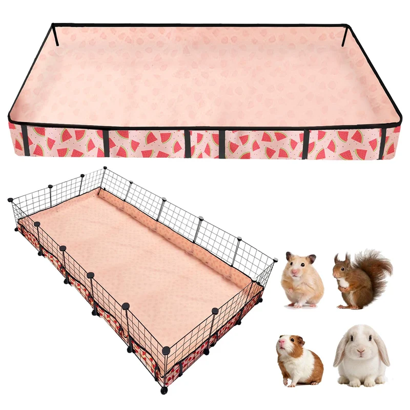 JOGEPEYO Revêtement de cage imperméable pour rongeurs - Réutilisable, 36x60 pouces (Pastèque)
