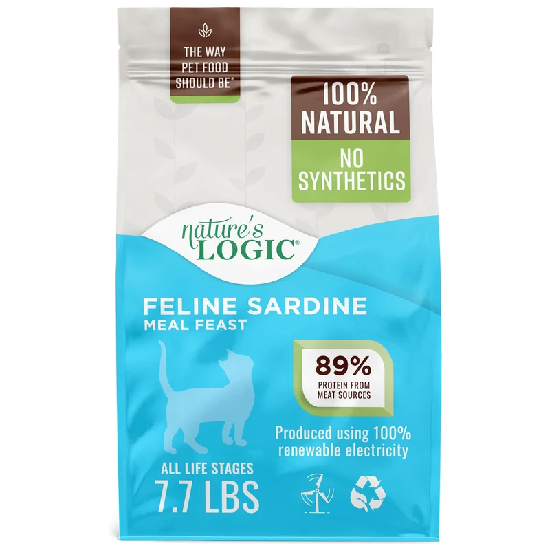 NATURE'S LOGIC Sardine - Nourriture sèche complète pour chat, 7,7 lb (3,5 kg)