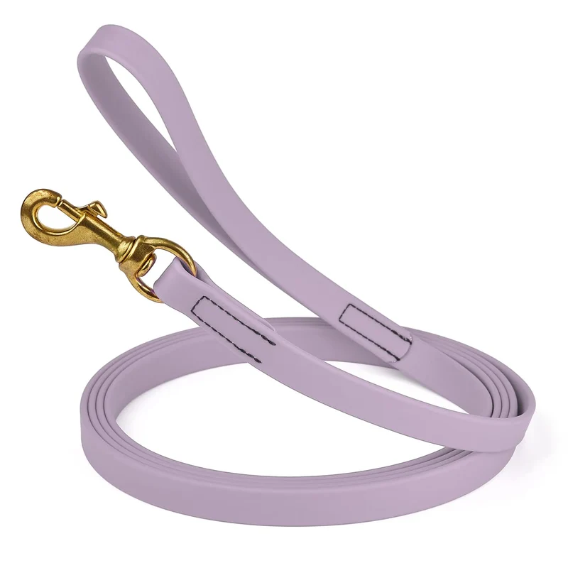 Longe K9 Biothane Viper – Étanche, Attache en Laiton, 20 pieds, Violet Pastel