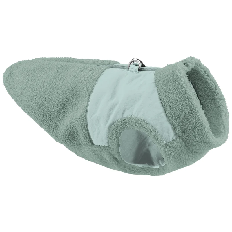 Gooby Gilet Sherpa zippé Vert 2XL – Manteau pour chien avec harnais intégré