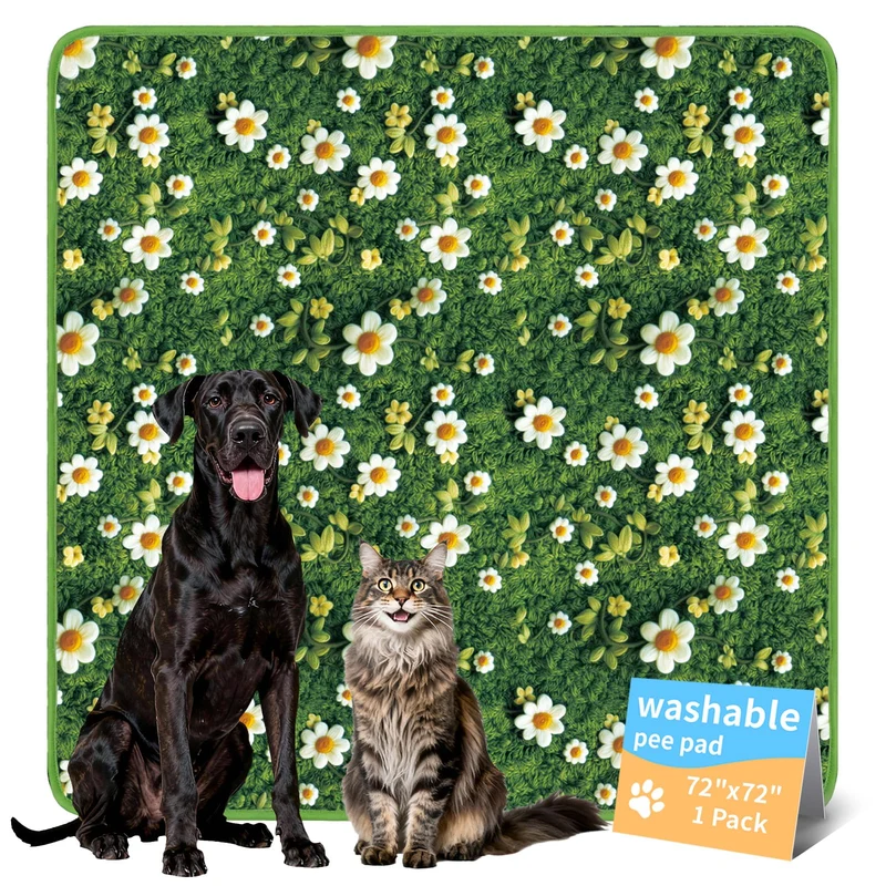 Verdasun Tapis-pipi Lavables pour Chiens – Ultra-Absorbants, Étanches et Anti-Dérapants 72x72
