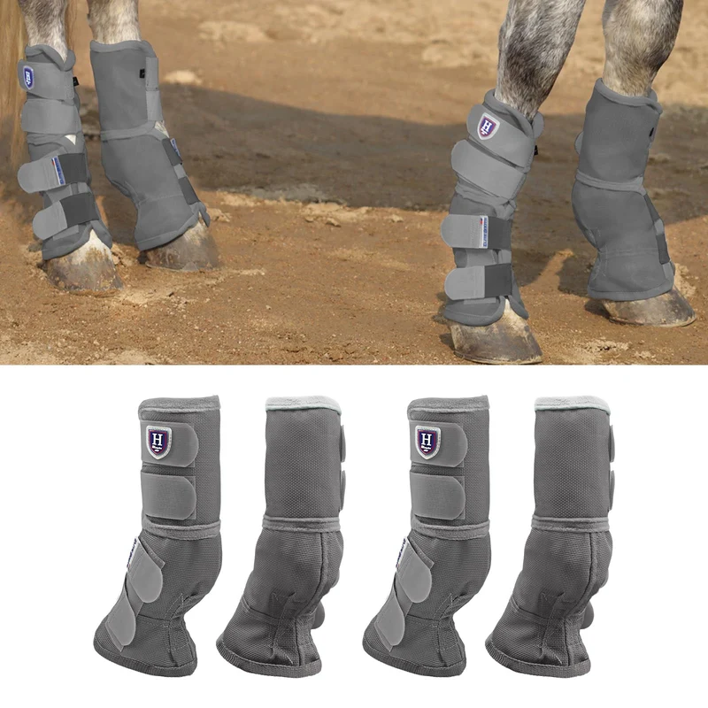 Bottes anti-mouches Harrison Howard – Contourées, maille dense et confort ventilé (ensemble de 4, Gris Original M)