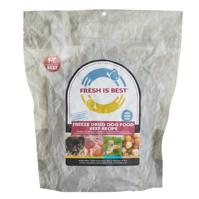 Fresh Is Best – Toppers de bœuf lyophilisé pour chiens (chiots et adultes) – 454 g – Fabriqué aux États‑Unis