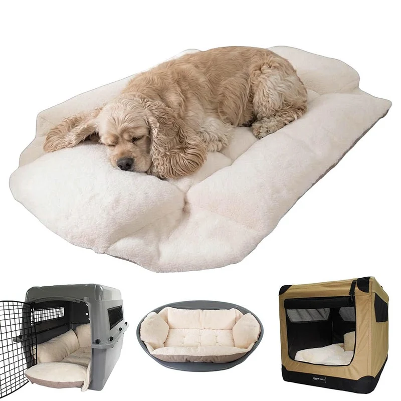 Helen's Pet Bed – Coussin de caisse en peluche d’hiver pour chien, Taille Moyenne (L JP) – Lavable et polyvalent