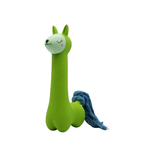 Bud'z Jouet en latex avec "Squeaker" - Lama - Vert à queue bleue