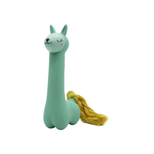Bud'z Jouet en latex avec "Squeaker" - Lama - Turquoise à queue jaune