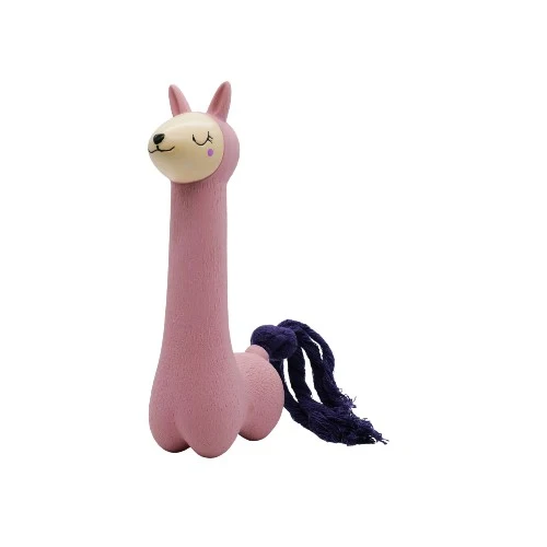 Bud'z Jouet en latex avec "Squeaker" - Lama - Rose à queue mauve