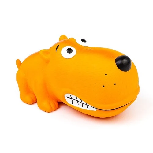 Bud'z Jouet en latex avec "Squeaker" - Chien à gros museau - Jaune