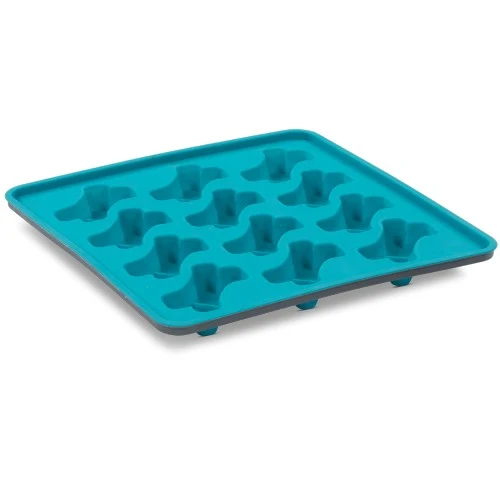 Messy Mutts Moule à sucettes glacées en silicone avec cadre (12 friandises) - Bleu