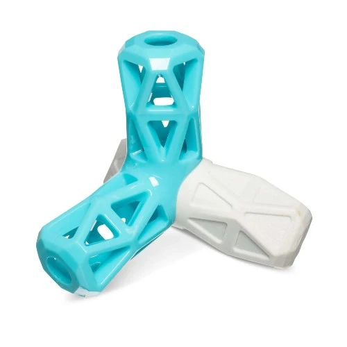 Messy Mutts "Totally Pooched, Squeak N' Stuff" Jouet en caoutchouc pour chien - Gris et bleu