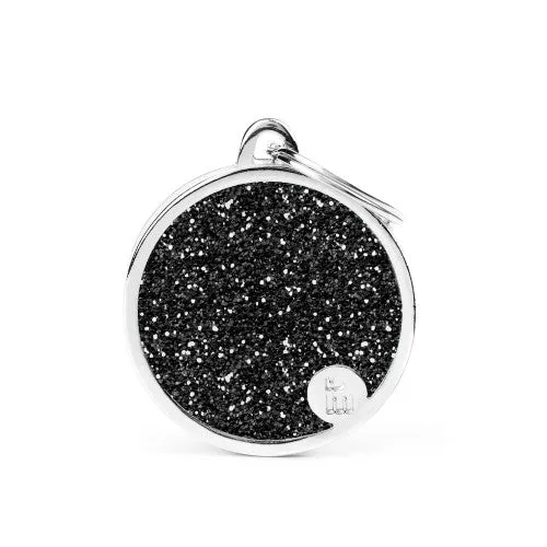 Médaille collection SHINE, CIRCLE GLITTER NOIR, PETIT