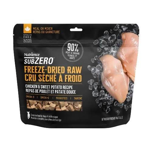 Nourriture Nutrience SubZero Cru Séché à froid pour chien, Repas de Poulet et Patate Douce