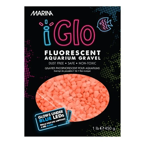 Gravier fluorescent iGlo Marina - Orange - 450 gr (1 lb)