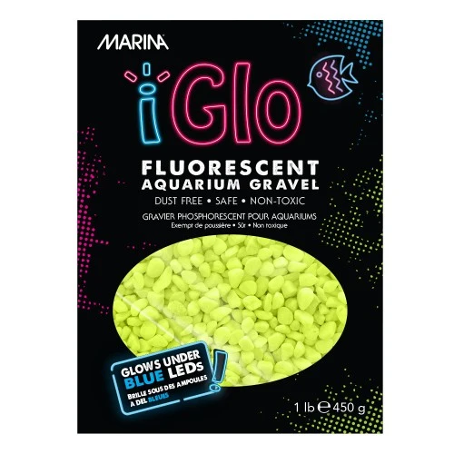 Gravier fluorescent iGlo Marina - Jaune - 450 gr (1 lb)