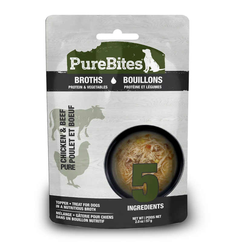 Purebites - Gâteries pour chien poulet et boeuf dans le bouillon