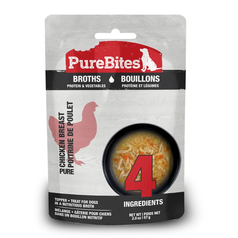 Purebites - Gâteries pour chien poitrine de poulet dans bouillon