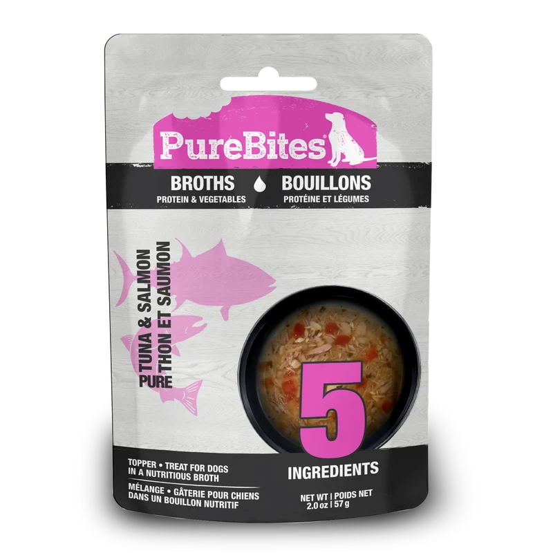 Purebites - Gâteries pour chien thon et saumon dans le bouillon