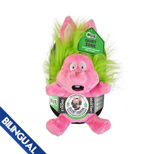 Jouet Go Dog à couinement silencieux, peluche lapin
