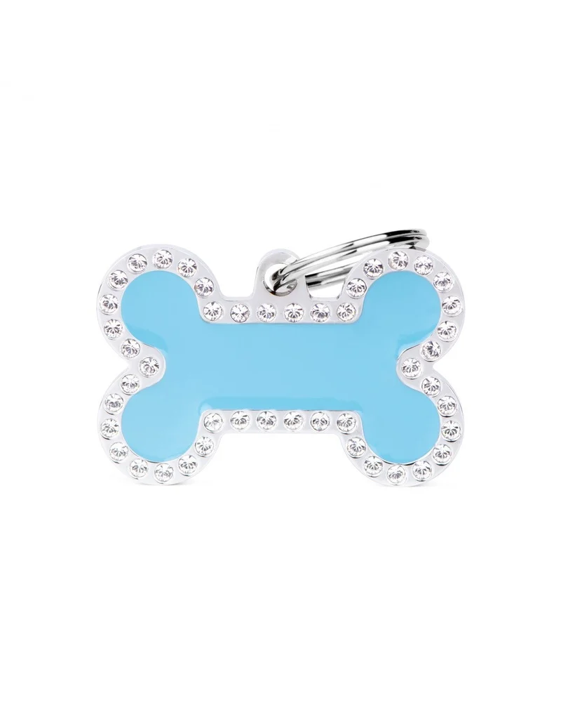 Médaille collection GLAM, "BLEU CLAIR STRASS" PETIT