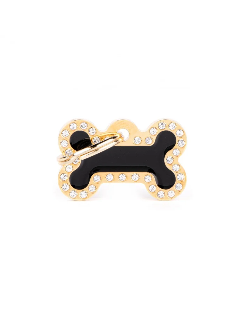 Médaille collection GLAM, "DORÉE NOIR STRASS" PETIT