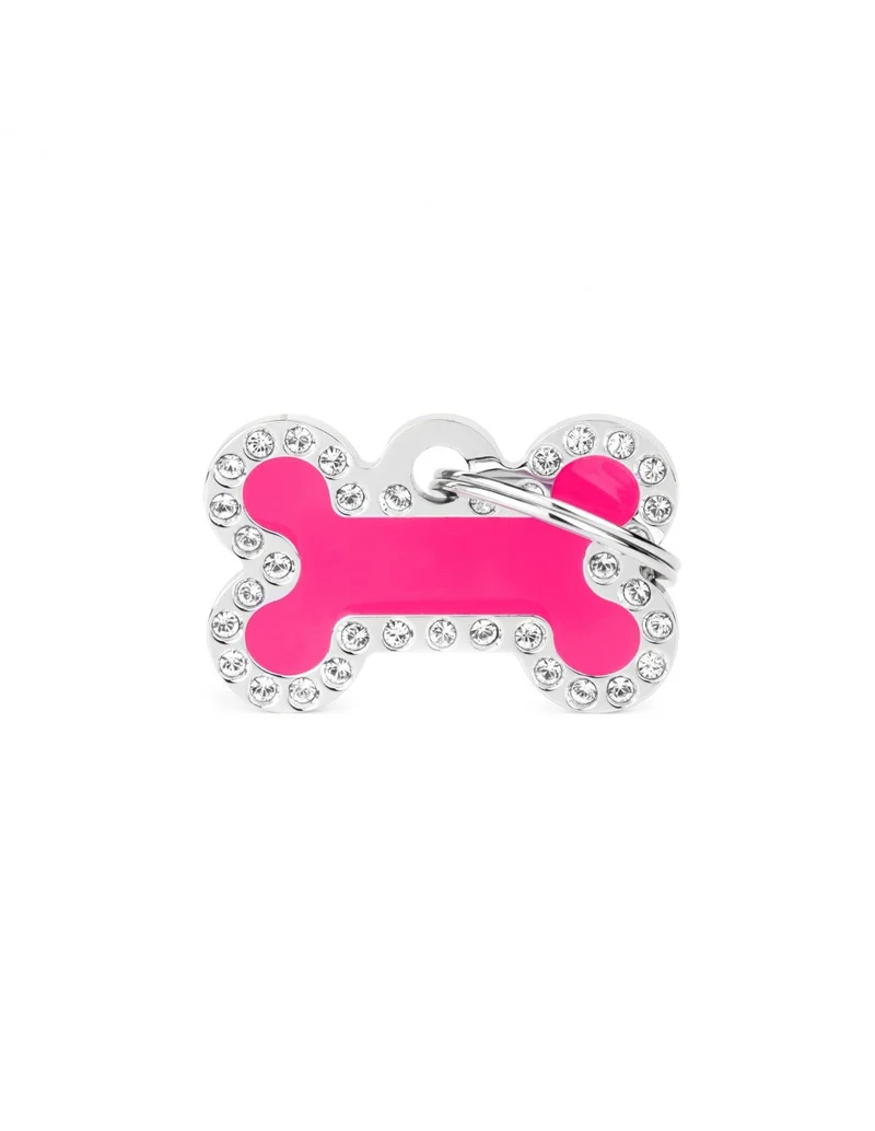 Médaille collection GLAM, "FUCHSIA STRASS" PETIT