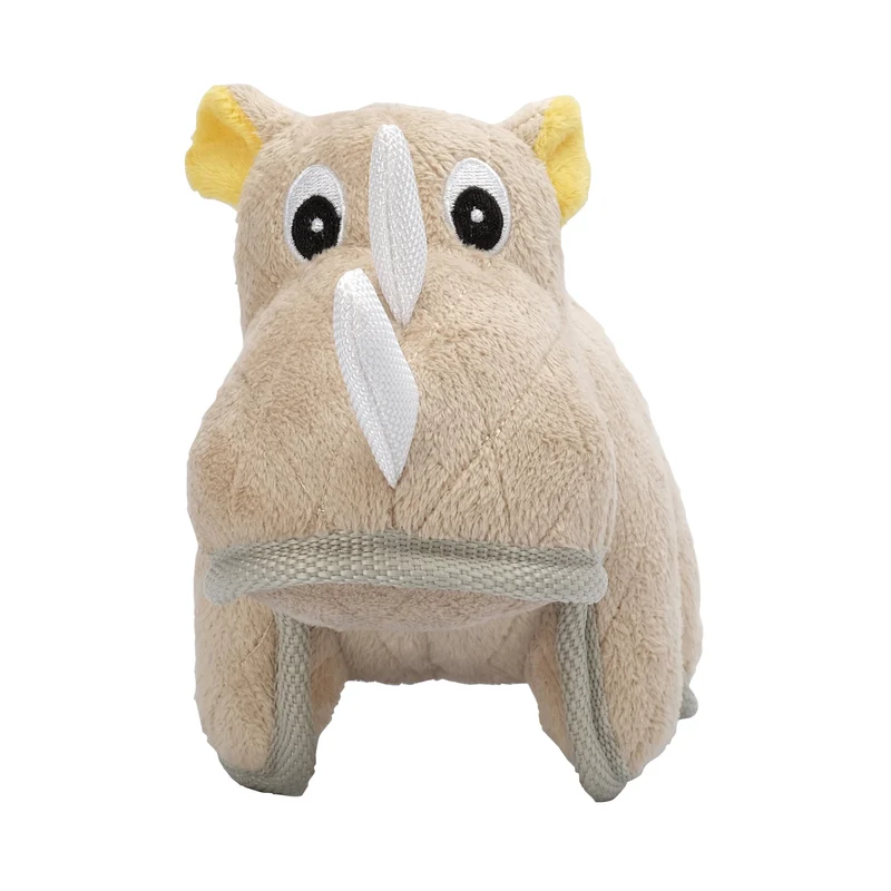 Jouet Safari Zeus pour chiens, rhinocéros beige