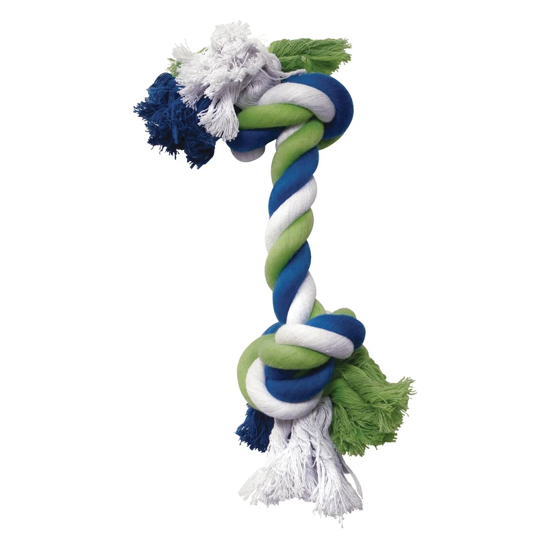 Os Dogit en corde de coton, bleu, vert lime et blanc