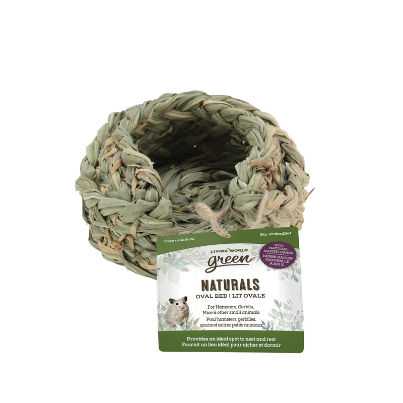 Lit ovale Naturals Living World Green en herbe Napier - 14 x 11,8 x 6 cm (5,5 x 4,5 x 2,5 po)