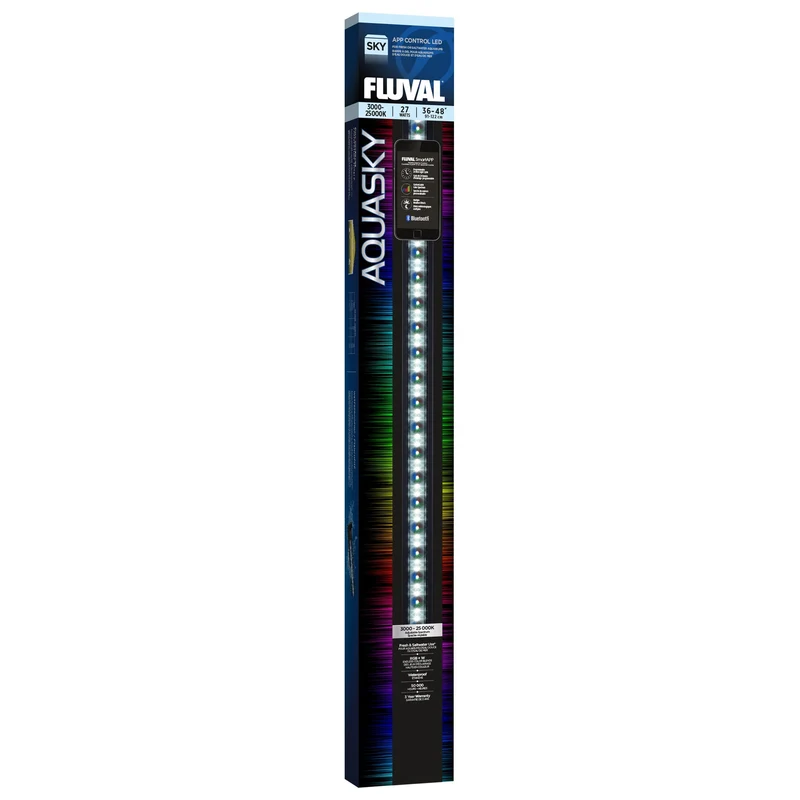 Rampe d’éclairage à DEL Aquasky Fluval avec fonctionnalité Bluetooth, 27 W, 91-122 cm (36-48 po)