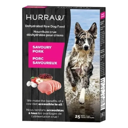 Nourriture Hurraw crue déshydratée pour chien au Porc