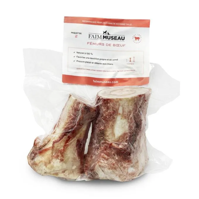 Nourriture crue pour chien Faim Museau - Fémur de Bœuf x 2